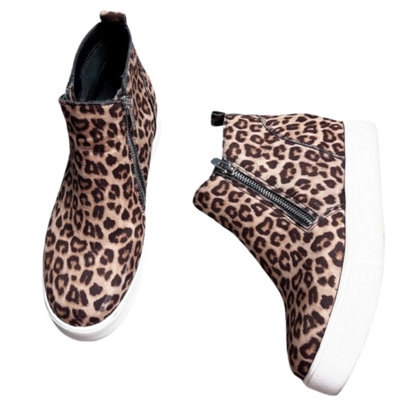 Soda Women's Leopard Platform Zip Down Ankle Boot Sneaker Casual Streetwear Shoe - Picture 1 of 16